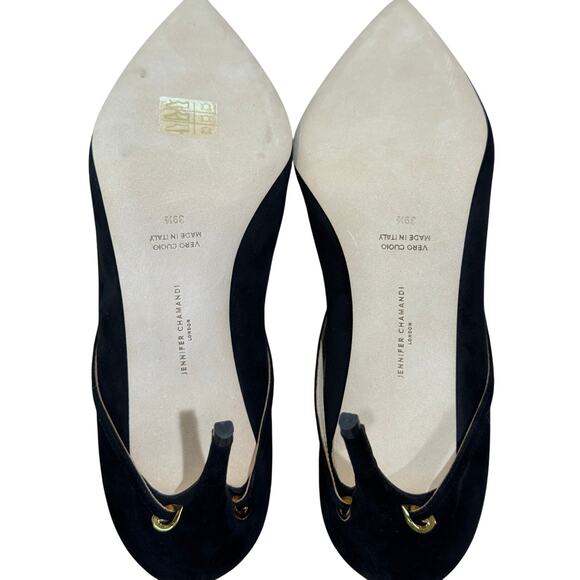Jennifer Chamandi Lorenzo 85mm Black Suede Pumps sz. 39.5 eu - Picture 8 of 9